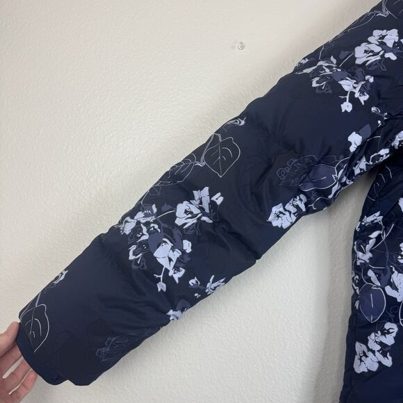 NWT Columbia Boundless Days Floral Printed Long Down Puffer Jacket Navy Large - Picture 6 of 16